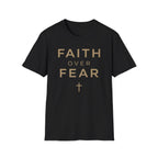 Faith Over Fear Gold Cross T-Shirt