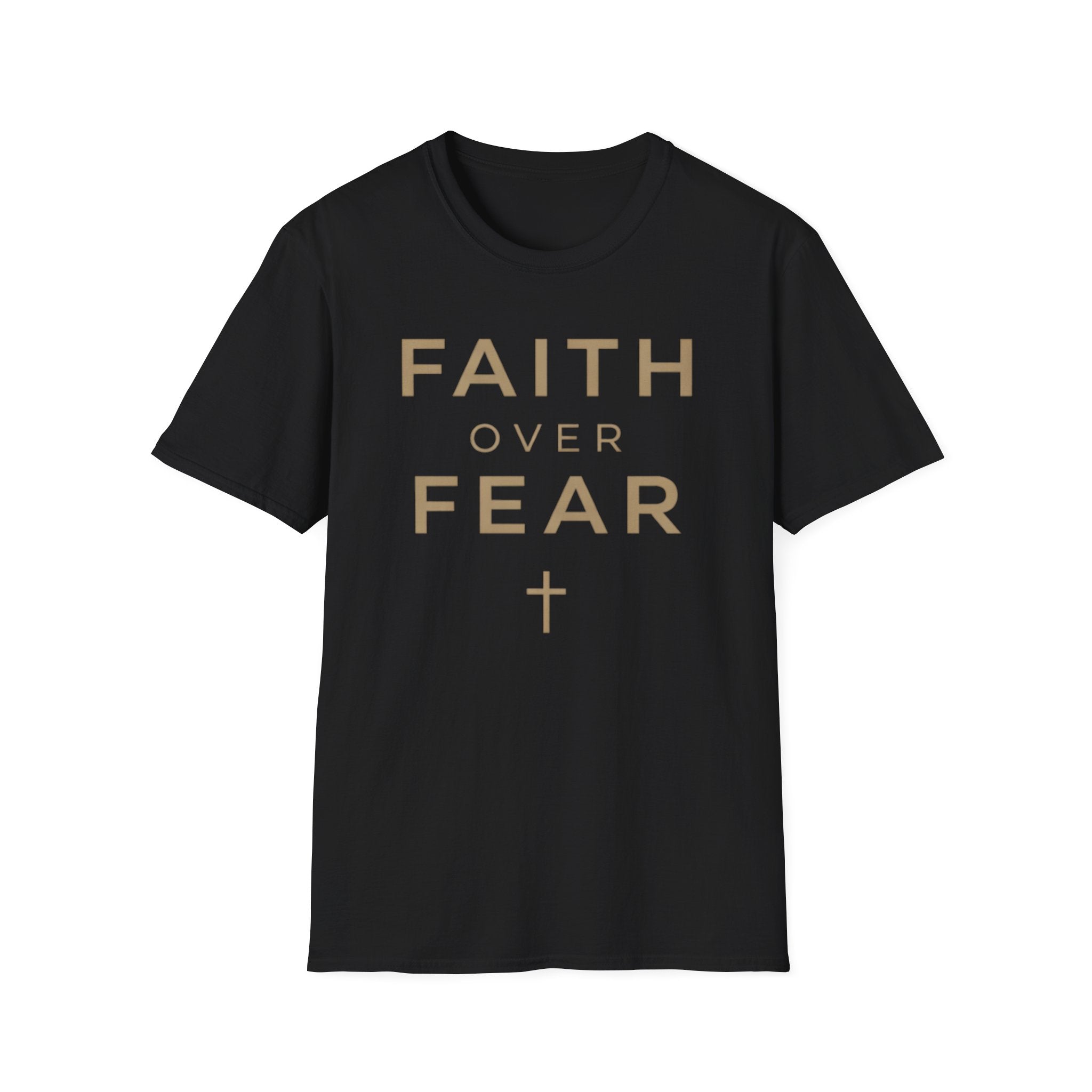 Faith Over Fear Gold Cross T-Shirt