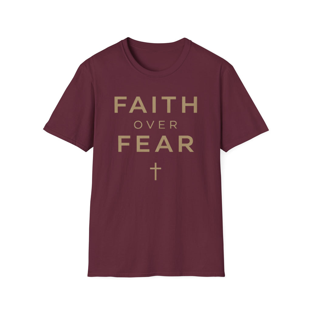 Faith Over Fear Gold Cross T-Shirt