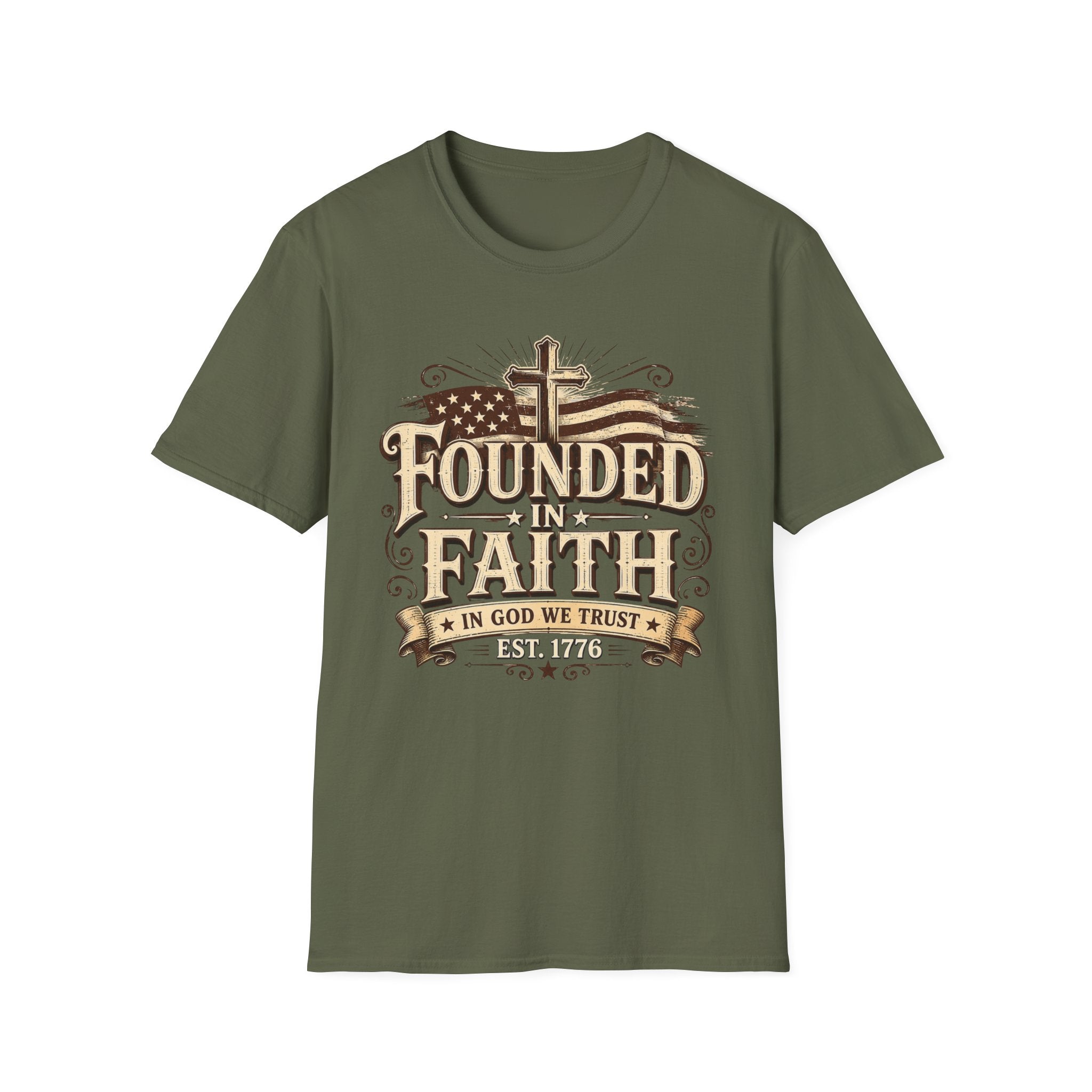 Founded In Faith Flag T-Shirt