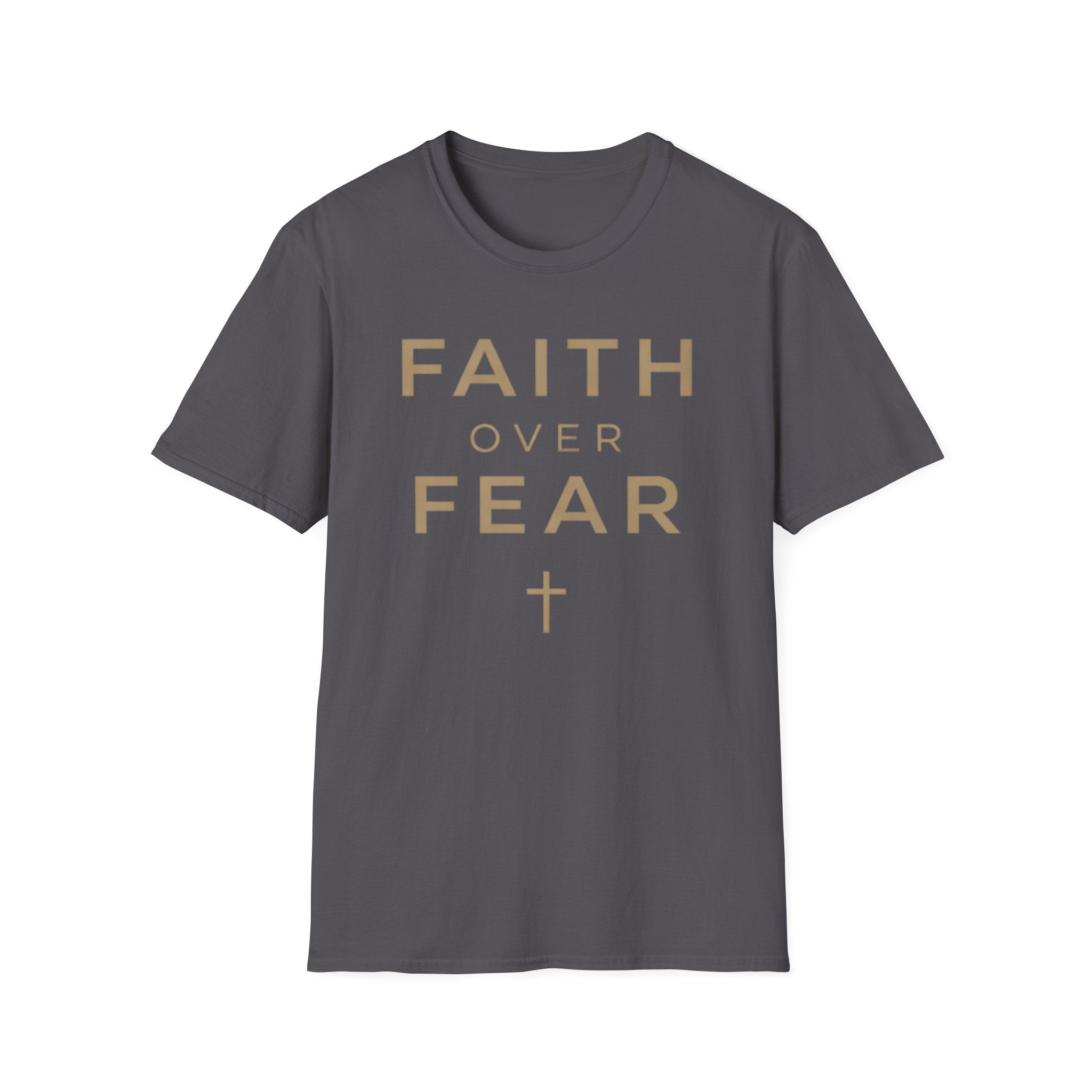 Faith Over Fear Gold Cross T-Shirt