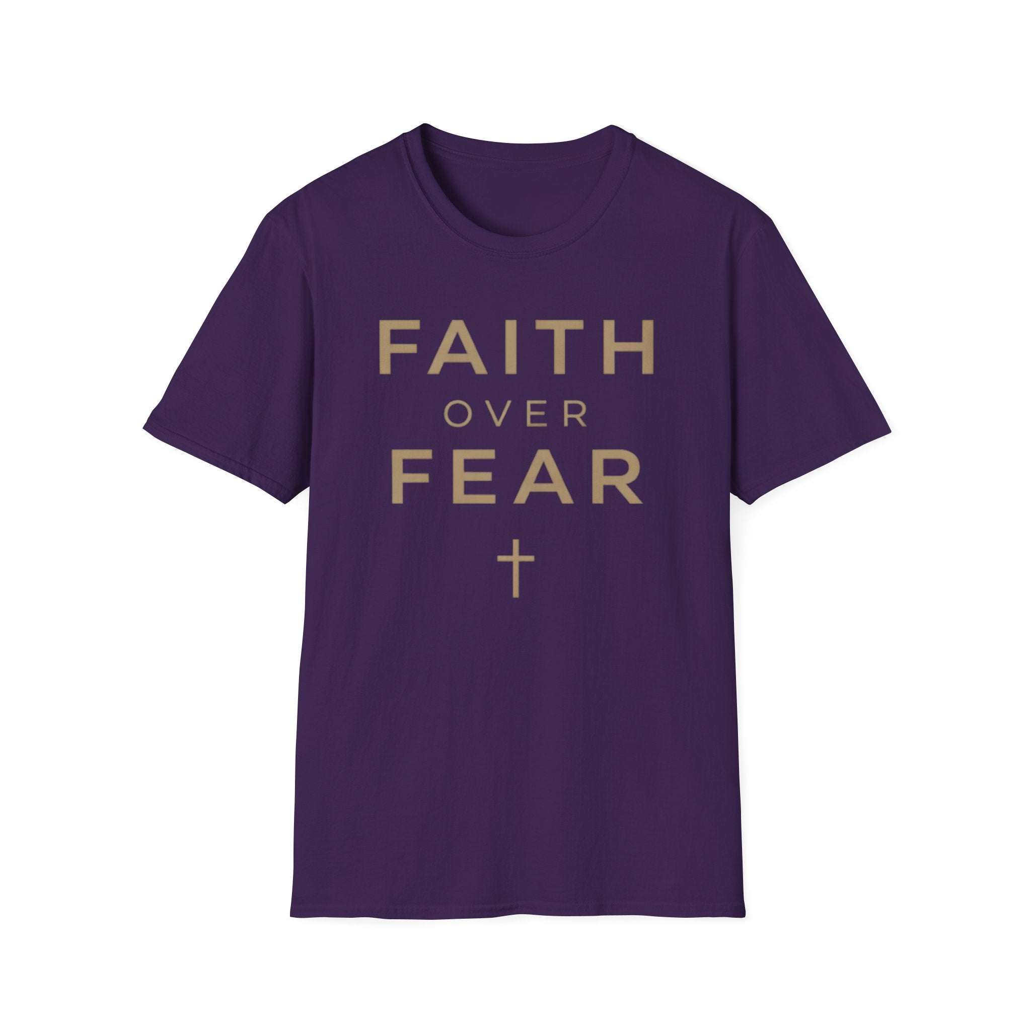 Faith Over Fear Gold Cross T-Shirt