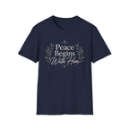 Peace Begins With Him T-Shirt
