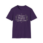 Peace Begins With Him T-Shirt