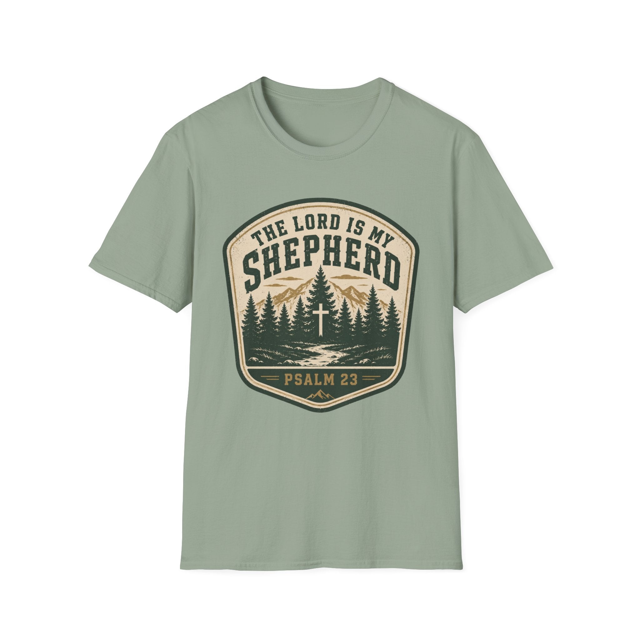 The Lord Is My Shephard Badge Style T-Shirt