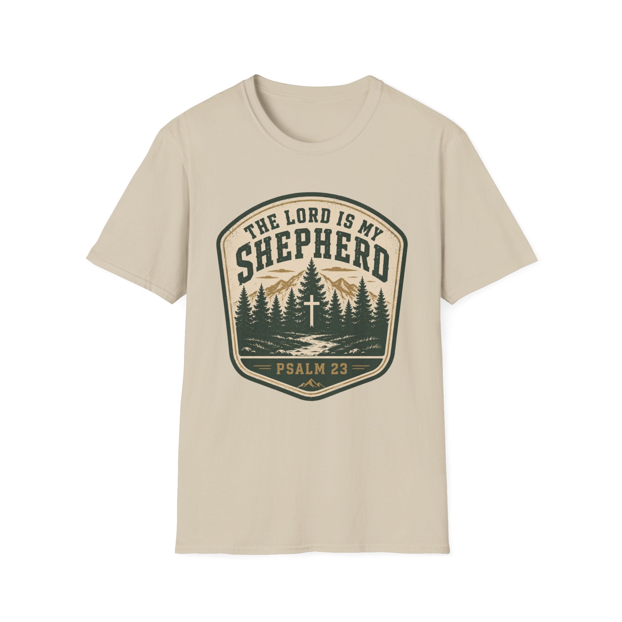 The Lord Is My Shephard Badge Style T-Shirt