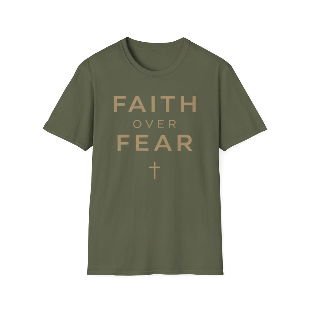 Faith Over Fear Gold Cross T-Shirt