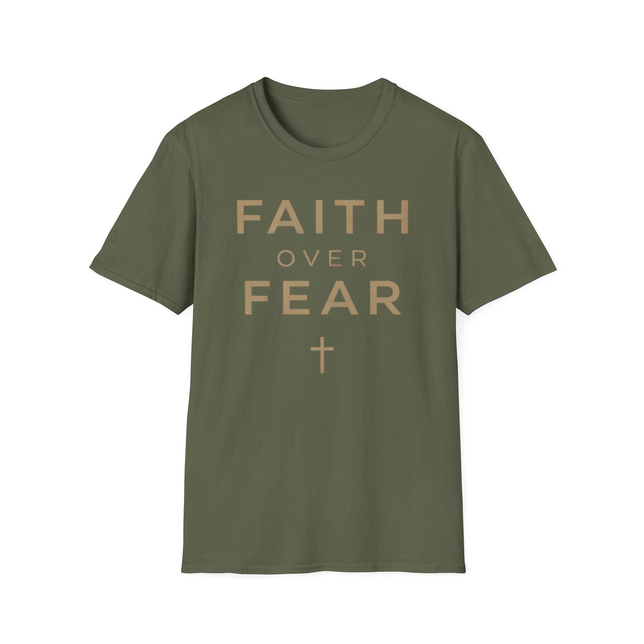 Faith Over Fear Gold Cross T-Shirt