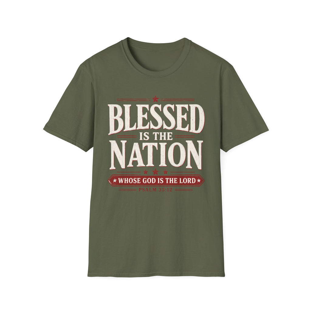 Blessed Is The Nation Red T-Shirt
