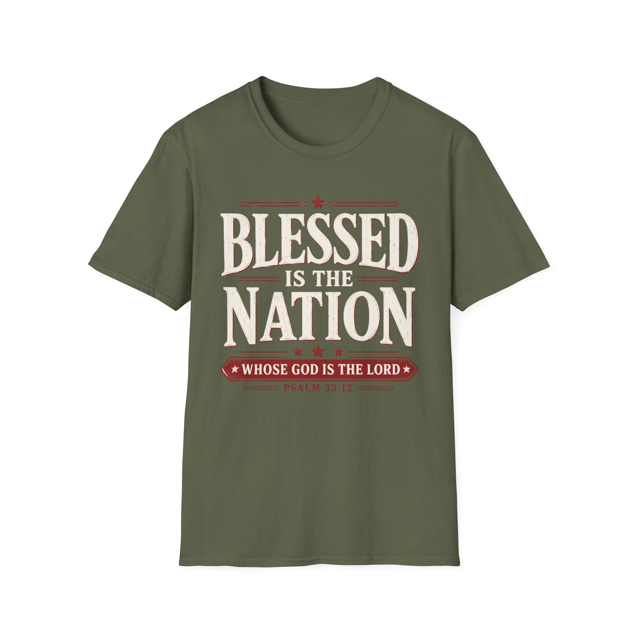Blessed Is The Nation Red T-Shirt