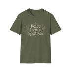 Peace Begins With Him T-Shirt
