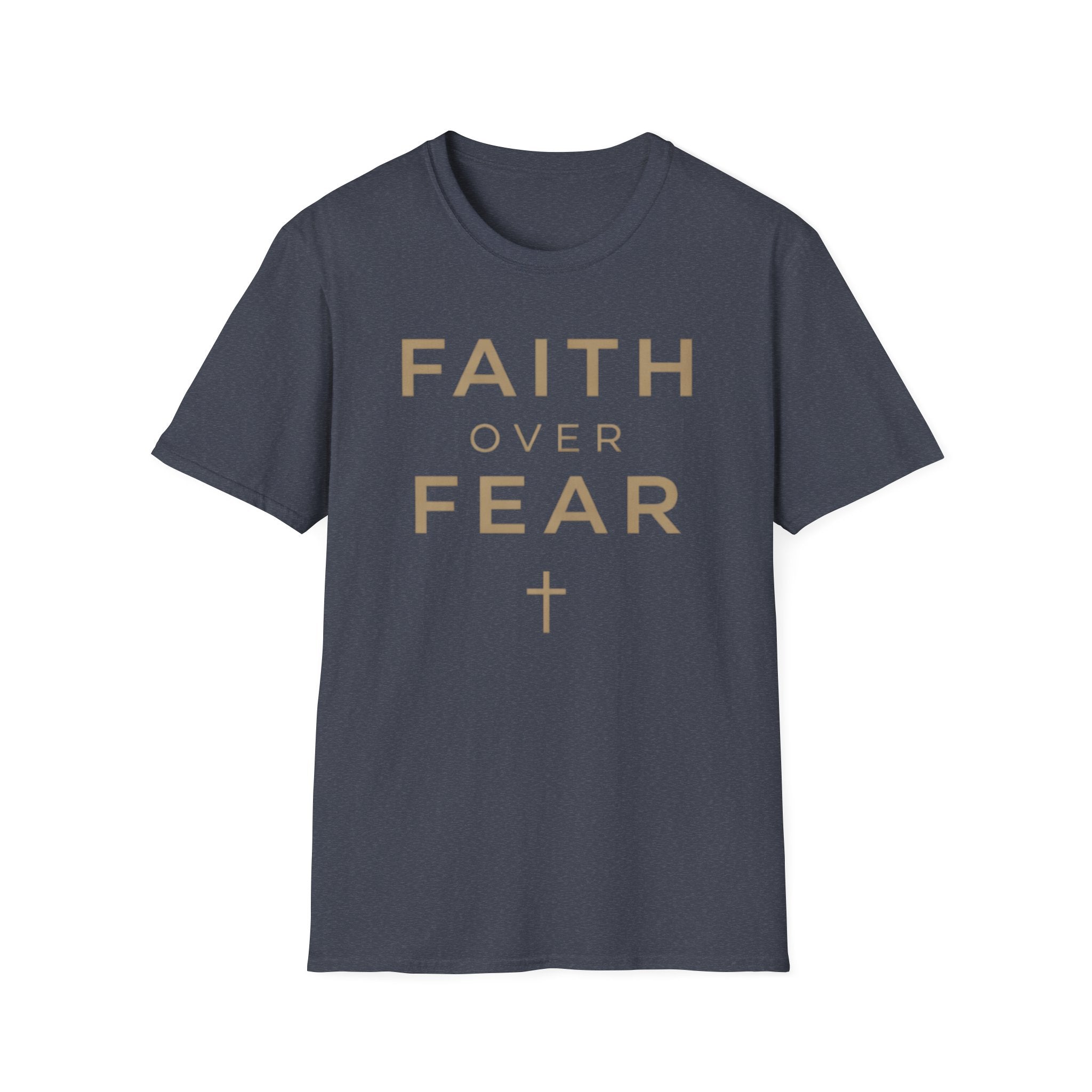Faith Over Fear Gold Cross T-Shirt
