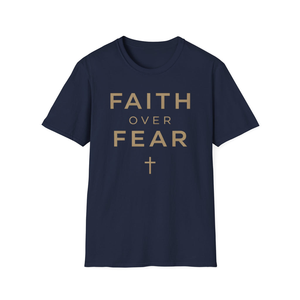 Faith Over Fear Gold Cross T-Shirt