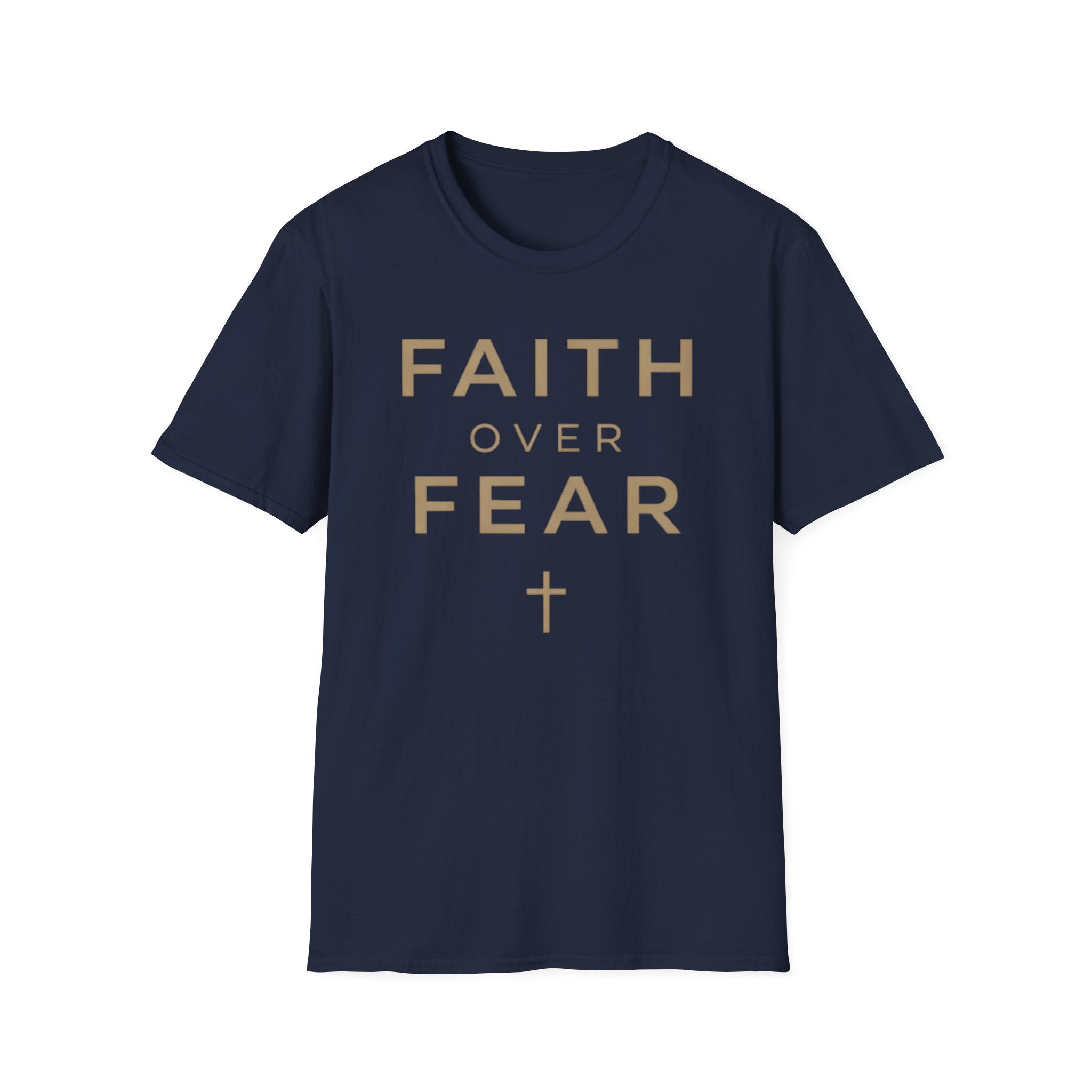 Faith Over Fear Gold Cross T-Shirt