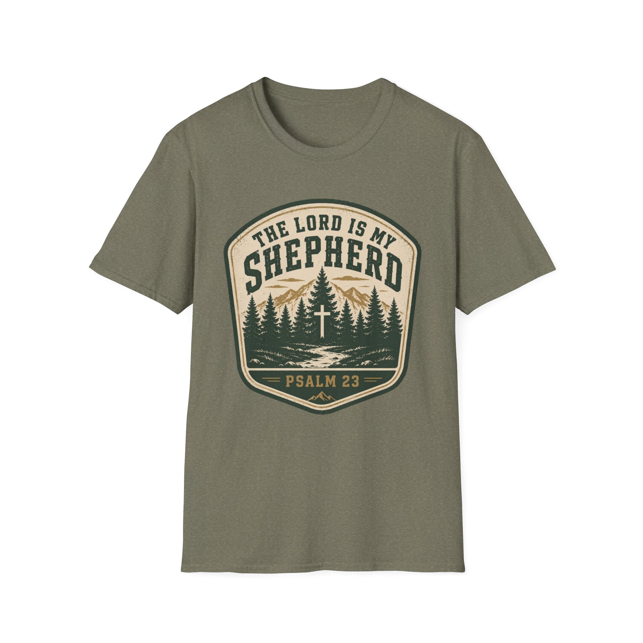 The Lord Is My Shephard Badge Style T-Shirt